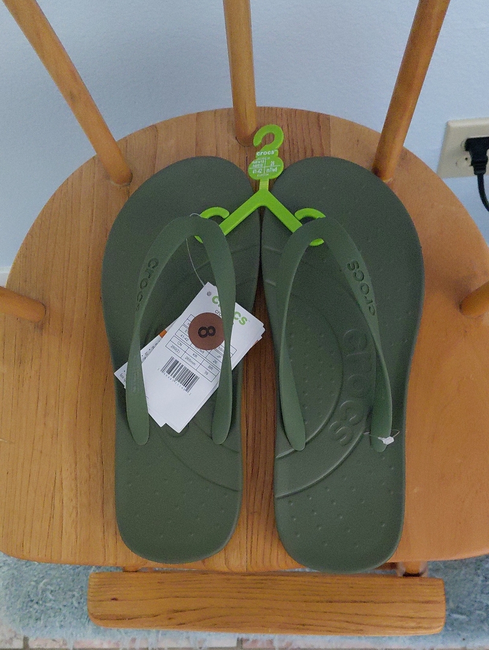 CROCS Olive Green Flip Flop Sandals